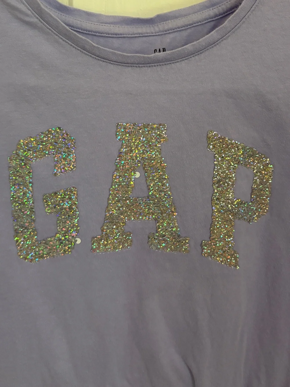 GAP Kids Sequined Logo Tie Front Short Sleeve Tee